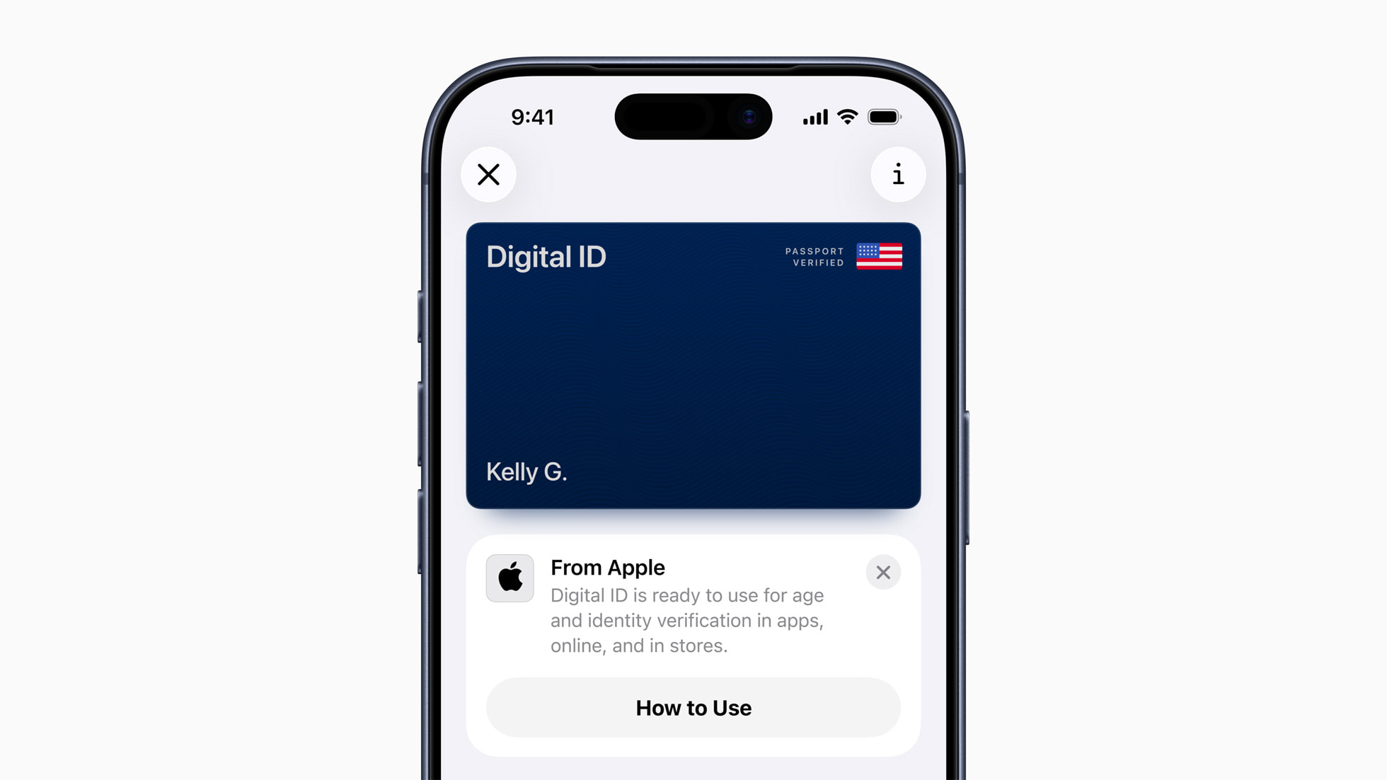 A smartphone displaying Apple Wallet with digital ID and passport options, symbolizing a move toward a post wallet world.